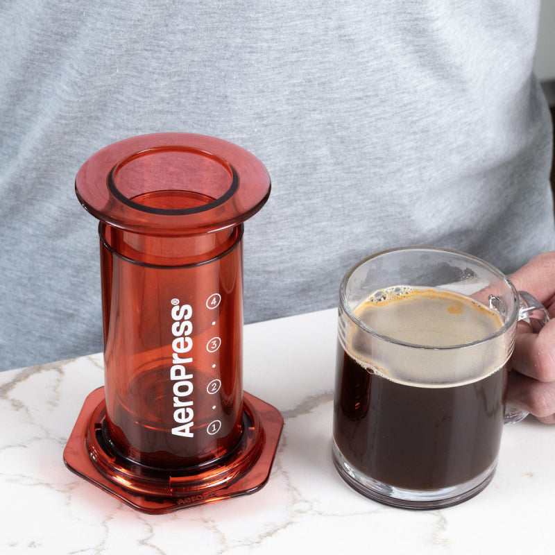 
                  
                    Load image into Gallery viewer, AEROPRESS CLEAR RED COFFEE MAKER
                  
                