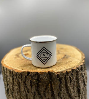 
                  
                    Load image into Gallery viewer, Little Fin Printed Enamel Mug
                  
                